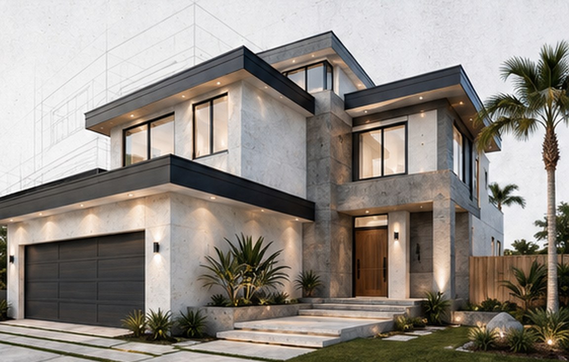 Modern Florida home with concrete finishes