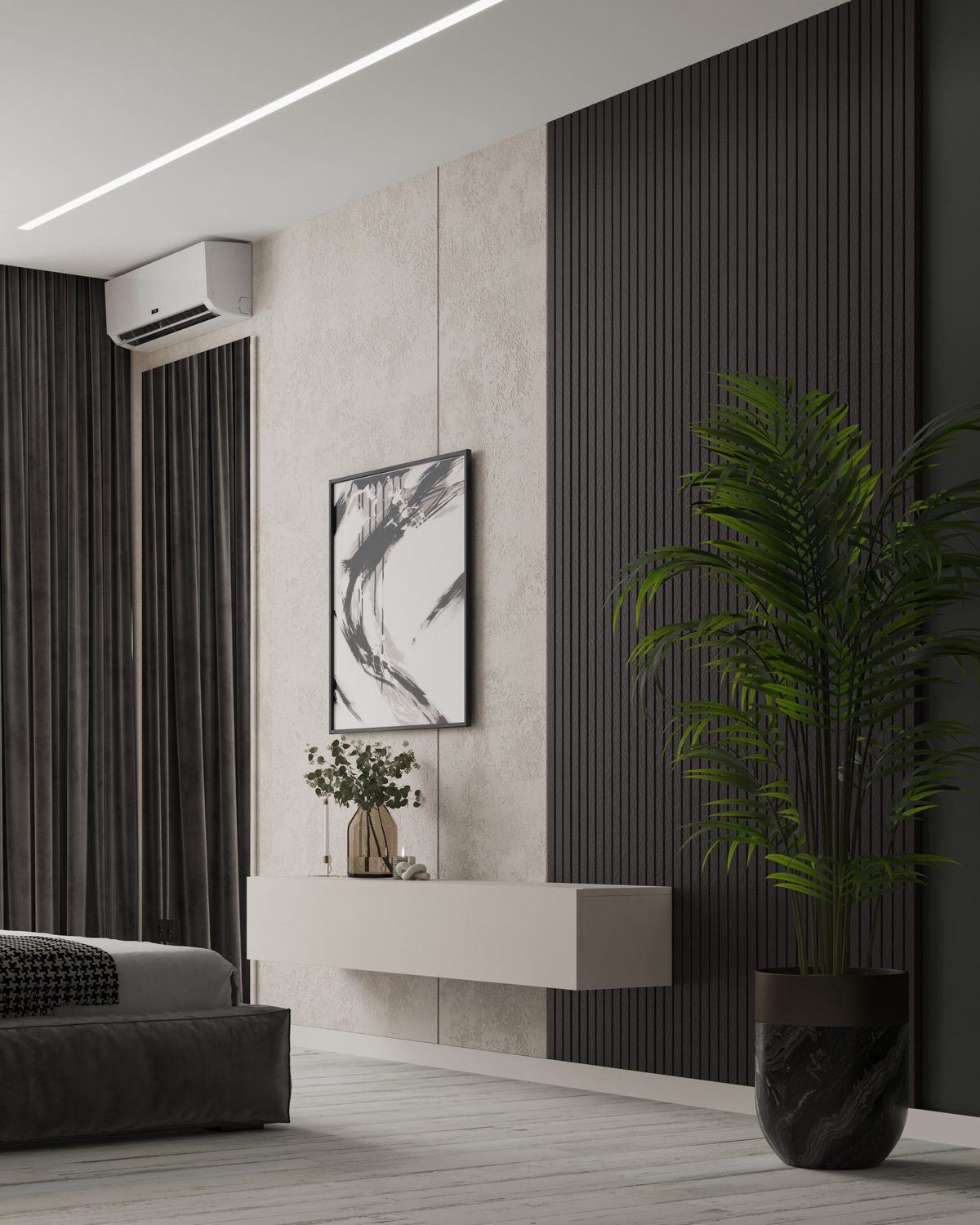 Design visualisation of a contemporary living room by AJ Concrete Homes